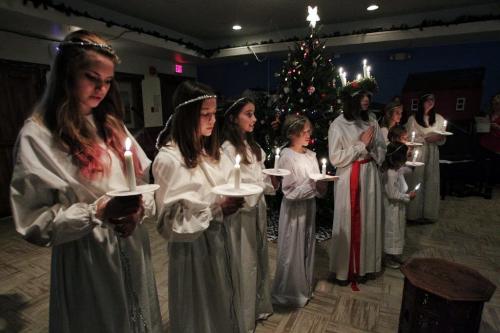 Winnipeg children with Scandinavian heritage take part in the Swedish Lucia pageant at the Scandinavian Centre Sunday afternoon. 
121209
December 06, 2012
Mike Deal / Winnipeg Free Press