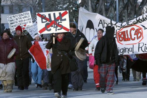 About 400 first nations people  rallied Monday near noon at the Manitoba Legislature-Under the banner, Idle No More, a grassroots movement driven by Facebook and Twitter, is staging rallies in Canadian cities from Calgary to Ottawa Monday to draw attention to aboriginal treaty and land rights.- See Alex Paul story- December 10, 2012   (JOE BRYKSA / WINNIPEG FREE PRESS)