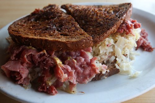 Massive Reuben sandwich from Ludas at 410 Aberdeen -  See Marion Warhaft review - December 11, 2012   (JOE BRYKSA / WINNIPEG FREE PRESS)