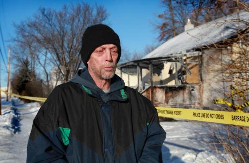 John Johnson expresses his sorrow his neighbours house caught fire in the late evening Monday night at 322 Taylor Ave. in Selkirk Manitoba. See story. Dec 11, 2012, Ruth Bonneville  (Ruth Bonneville /  Winnipeg Free Press)