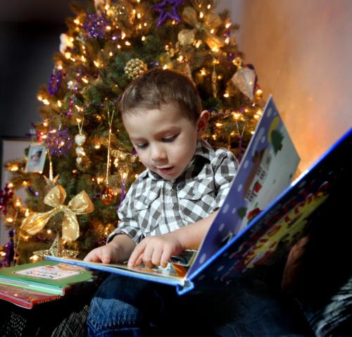 Books Section Front. Cover photo for December 15, 2012, children's Christmas book feature, shot of young child reading newly released children's picture books. Dec 11, 2012, Ruth Bonneville  (Ruth Bonneville /  Winnipeg Free Press)