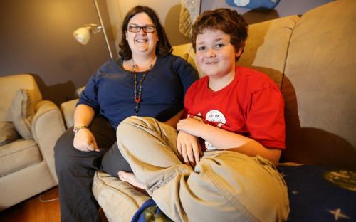 Charlene Walberg and her son, Gavin, 11, who has Asperger's Syndrome, Friday, December 14, 2012. (TREVOR HAGAN/WINNIPEG FREE PRESS)