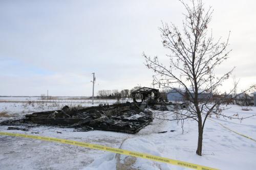 A house on Edgewood Road in the R.M. of Springfield was destroyed early Saturday morning in a fire that killed one person., Saturday, December 22, 2012. (TREVOR HAGAN/WINNIPEG FREE PRESS)