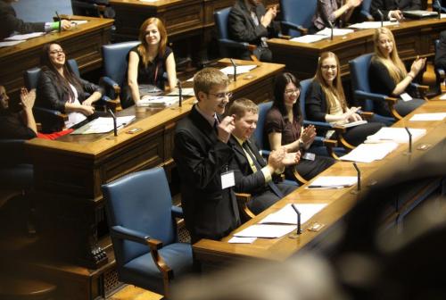 Youth Parliament Manitoba opened it's 91st annual winter session at the Legislature Wednesday evening. See story. Dec 26, 2012, Ruth Bonneville  (Ruth Bonneville /  Winnipeg Free Press)