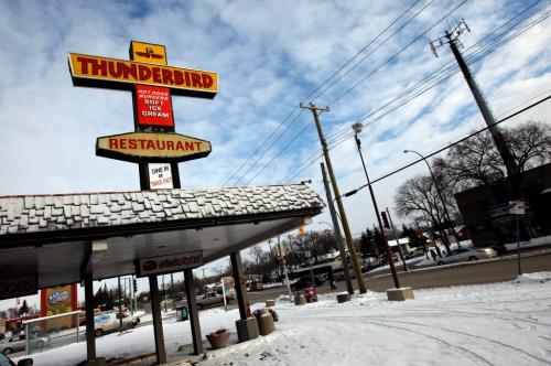 Thunderbird Restraunt, exterior. "Icon" See  Dave Sanderson story. December 28, 2012 - (Phil Hossack / Winnipeg Free Press)