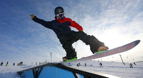 Colin Jakilazek, 21, a snowboarder riding at Springhill, Saturday, December 29, 2012. (TREVOR HAGAN/WINNIPEG FREE PRESS)
