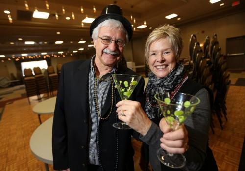 Ray and Linda Antymis in a ballroom at the Viscount Gort Hotel, where his club, Adventures for Successful Singles, has organized a New Years Eve Ball for singles, Sunday, December 30, 2012. (TREVOR HAGAN/WINNIPEG FREE PRESS)