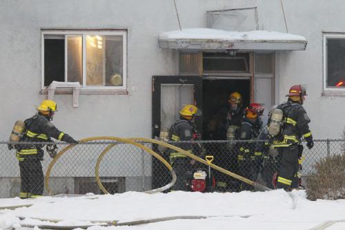 December 30, 2012 - 121230 - Firefighters attend a fire at 719 Sherbrook Sunday December 30, 2012.  John Woods / Winnipeg Free Press
