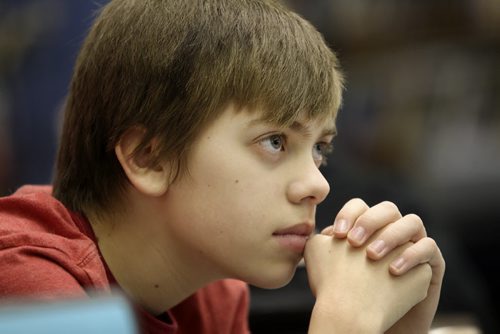 WIndsor School class of 2017 students.  Avery See Doug Speirs story on bullying. Dec 22, 2012, Ruth Bonneville  (Ruth Bonneville /  Winnipeg Free Press)