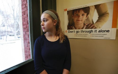WIndsor School class of 2017 students. Mackenzie talks about how she experienced bullying in a different school. See Doug Speirs story on bullying. Dec 22, 2012, Ruth Bonneville  (Ruth Bonneville /  Winnipeg Free Press)