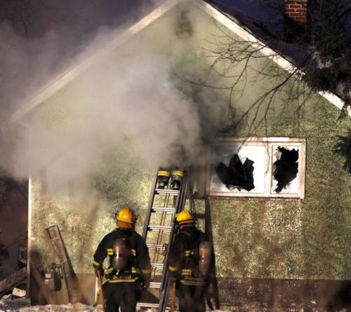 Fire crews battle a house fire in St. Boniface early this morning. The call came in around 7 a.m. for a blaze in the 400 block of Goulet Street. There is no word on any injuries. January 9, 2013  BORIS MINKEVICH / WINNIPEG FREE PRESS