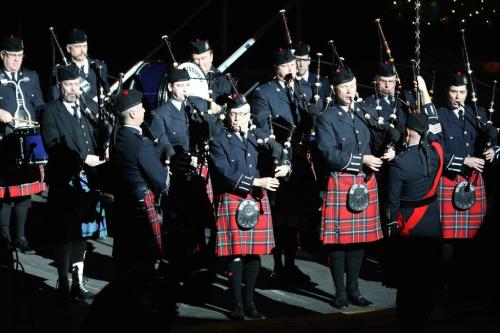 The Winnipeg Police Pipe Band performs at a memorial service for victims of the Connecticut massacre at MTS Centre, Saturday 12, January, 2013. (TREVOR HAGAN/ WINNIPEG FREE PRESS)