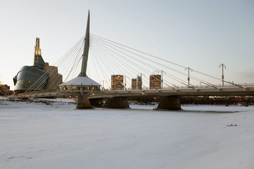 January 14, 2013 - 130114  -  Provencher Bridge photographed Monday January 14, 2013. A restaurant is being planned for under the bridge resaurant on the ice. John Woods / Winnipeg Free Press