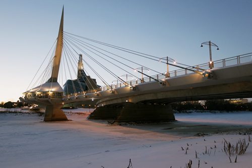 January 14, 2013 - 130114  -  Provencher Bridge photographed Monday January 14, 2013. A restaurant is being planned for under the bridge resaurant on the ice. John Woods / Winnipeg Free Press