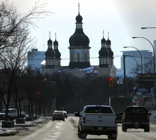 The Holy Trinity Ukrainian Orthodox Cathedral as seen travelling southbound on Main St in WinnipegStandup Photo- January 14, 2013   (JOE BRYKSA / WINNIPEG FREE PRESS)