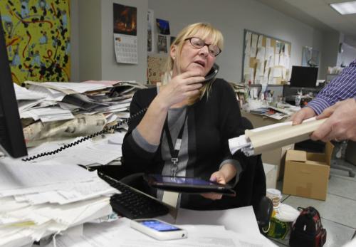 Books. ILLUSTRATION . Multi-tasking.  (WAYNE GLOWACKI/WINNIPEG FREE PRESS) Winnipeg Free Press  Jan. 15 2013