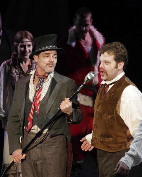 The cast of Assassins perform during a dress rehearsal in the Tom Hendry Warehouse Tuesday afternoon. Cast member Joe Matheson (left) and Shane Carty (right) in the RMTC production of Assassins. 130115 - Tuesday, January 15, 2013 -  (MIKE DEAL / WINNIPEG FREE PRESS)