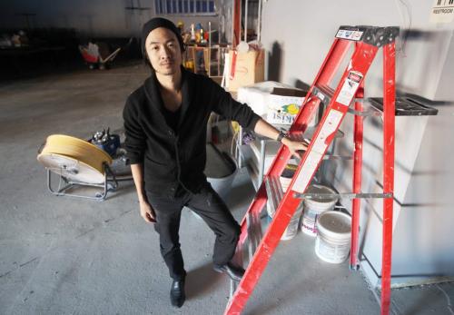 Stephen Hua is renovating the Rec Room a new lounge which will feature ping pong  He tells his tale in acquiring his Manitoba liquor license-See Bartley Kives story- January 14, 2013   (JOE BRYKSA / WINNIPEG FREE PRESS)