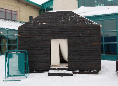 Warming huts created by architecture students will be moved onto the Forks River Trail this weekend. Smokerhouse hut. Jan 24, 2013, Ruth Bonneville  (Ruth Bonneville /  Winnipeg Free Press)
