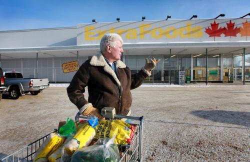 Paul Cogill  talks about Extra Foods grocery store on Main street closing  outside the store just after shopping Saturday afternoon.  See Bill Redekop's story.  Jan 26, 2013, Ruth Bonneville  (Ruth Bonneville /  Winnipeg Free Press)