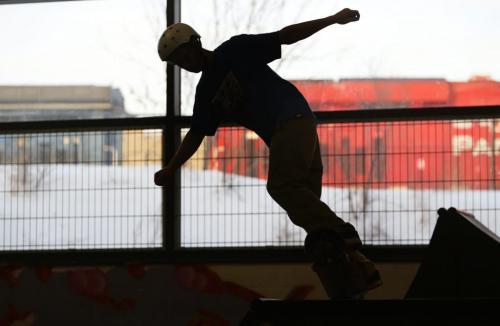 A skateboarder at The Edge Skatepark, Saturday, January 26, 2013. (TREVOR HAGAN/WINNIPEG FREE PRESS)