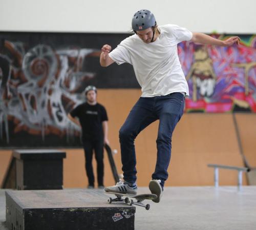 A skateboarder at The Edge Skatepark, Saturday, January 26, 2013. (TREVOR HAGAN/WINNIPEG FREE PRESS)