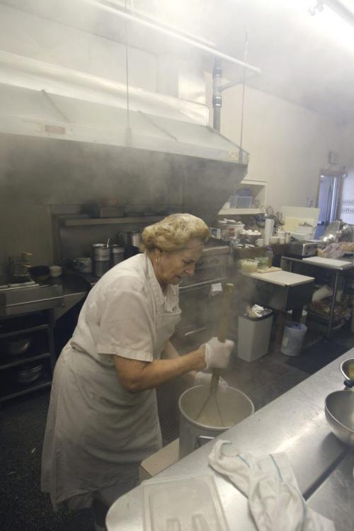 Alina (refused last name request) mashes potatoes in the kitchen at the C. Kelekis Restaurant on Main St. before the restaurant opened Tuesday morning. The restaurant will be closing Wednesday.  Randy Turner story   (WAYNE GLOWACKI/WINNIPEG FREE PRESS) Winnipeg Free Press  Jan. 29 2013