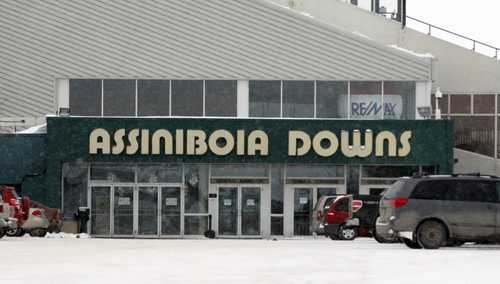 Downs main entrance - Red River EX plans takeover Assiniboia Downs if the province cuts its funding .in pic Red River Ex CEO Garth Rogerson  some pics  - Geoff Kirbyson story - KEN GIGLIOTTI / JAN. 29 2013 / WINNIPEG FREE PRESS