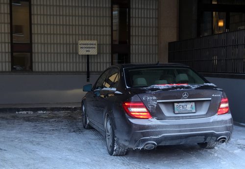 Winnipeg's chief administrative officer Phil Sheegl car parked in loading bay area of the administration tower in the City Hall complex-See Jen Skerritt story- January 31, 2013   (JOE BRYKSA / WINNIPEG FREE PRESS)