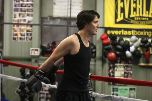 Federal Liberal leadership candidate Justin Trudeau  at Pan Am Boxing Club during his boxing work out session in Winnipeg friday night He will take place in a leadership candidate debate at 1 p.m. at the Metropolitan Theatre in Winnipeg Saturday afternoon.- February 01, 2013   (JOE BRYKSA / WINNIPEG FREE PRESS)
