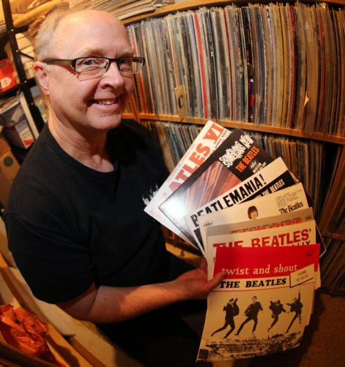 John Einarson Beatles albums. The top two were only released in Canada, Friday, February 1, 2013. (TREVOR HAGAN/WINNIPEG FREE PRESS)