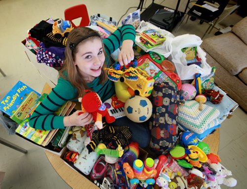 Thirteen year old Mackenzie, a grade 8 student at Windsor School took it upon herself to rally up her fellow students in her K -  8  school to donate baby items for a orphanage in Uganda. After hearing that Free Press staff photographer Ruth Bonneville was heading to Watoto, a baby orphanage in Gulu  Africa   she asked if she could help by collecting  needed items for the kids.  Mackenzie has been active in "We Day" activities which encourage students all over Manitoba to find ways to give back to others. She put together a  letter for the students to take home and made presentations to her fellow students on the needs of the baby's in the orphanage In just a few weeks over 12 boxes were collected, everything from diapers to toys ans books.  The items were loaded up Tuesday afternoon to be packed in large duffle bags and sent with the group of volunteers from her church when they leave for Uganda on Saturday,Feb 16.  Mackenzie is one of students in the 2017 project.
 Feb 05, 2013, Ruth Bonneville  (Ruth Bonneville /  Winnipeg Free Press)