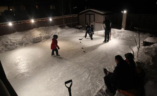 Outdoor family rink in Royalwood in Winnipeg family home of the McRaesSee Randy Turner story- February 08, 2013   (JOE BRYKSA / WINNIPEG FREE PRESS)