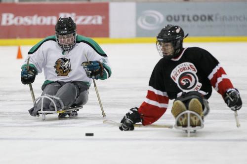 October 21, 2012 - 121021  -  Cole Maydanuk attends a Manitoba Sledge Hockey open house at MTS Iceplex Sunday October 21, 2012. Maydanuk, the eldest son of Kim and Darryl Maydanuk was in a tragic workplace accident at the CN rail yards in Brandon on July 25, 2012 which resulted in the loss of both of his legs.  John Woods / Winnipeg Free Press