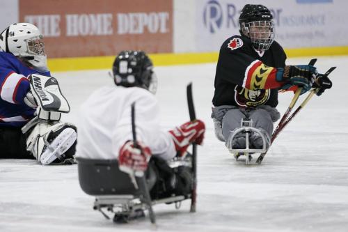 October 28, 2012 - 121028  -  Cole Maydanuk attends a Manitoba Sledge Hockey practise at MTS Iceplex Sunday October 28, 2012. Maydanuk, the eldest son of Kim and Darryl Maydanuk was in a tragic workplace accident at the CN rail yards in Brandon on July 25, 2012 which resulted in the loss of both of his legs.  John Woods / Winnipeg Free Press