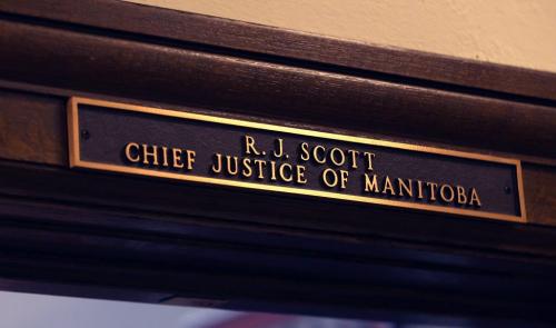 Manitoba Court of Appeal Chief Justice Richard J. Scott in a interview TuesdaySee Kevin Rollason Story.- February 12, 2013   (JOE BRYKSA / WINNIPEG FREE PRESS)