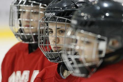 February 31, 2013 - 130231  -  Danielle Krzyszczyk of the St Mary's Academy hockey team practices Tuesday February 12, 2013. John Woods / Winnipeg Free Press