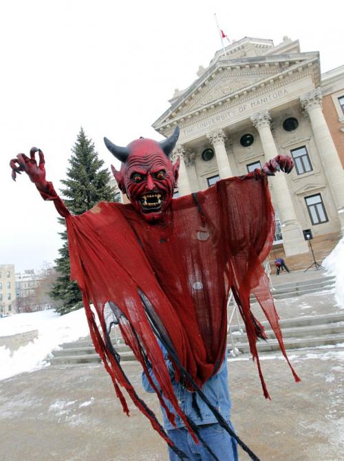 More than 500 University of Manitoba union members rallied outside the administration building today to protest president David Barnard's policies. They accused U of M of widespread contracting out and privatization. This was a massive devil puppet that the CAW brought to the event. Feb 13, 2013  BORIS MINKEVICH / WINNIPEG FREE PRESS