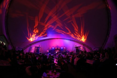 Marie-Phillipe Bergeron performs in one of the tents at the Festival du Voyageur, Saturday, February 16, 2013. (TREVOR HAGAN/WINNIPEG FREE PRESS)