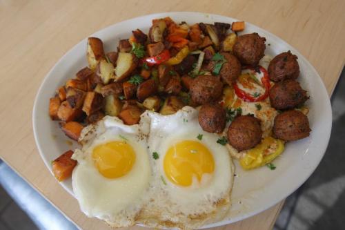 Falafel Place breakfast  See Marion Warhaft review- February 19, 2013   (JOE BRYKSA / WINNIPEG FREE PRESS)
