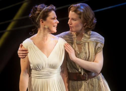 Royal Manitoba Theatre Centre production of Penelopiad, a play by Margaret Atwood, opens February 21, 2013. Jennifer Lyon stars as Penelope (left) and Sarah Constible as Odysseus (right) 
(Melissa Tait / Winnipeg Free Press)