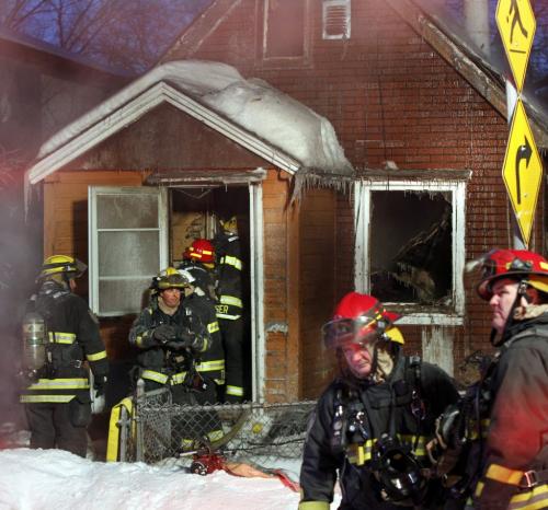 Winnipeg Fire Fighters at the scene of a house fire at 82 Granville St. in Point Douglas Wednesday morning, no one was injured and the cause is under investigation. Kevin Rollason web story    (WAYNE GLOWACKI/WINNIPEG FREE PRESS) Feb. 20 2013