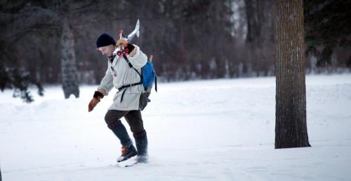 Michael Kripp makes his way off the ski trails at St Vital Park Wednesday evening. Temps rose slowly all day Wednesday giving skiers and skaters in the park a window to get outside. Forecast for the weekend is...... - February 20, 2013 - (Phil Hossack / Winnipeg Free Press).