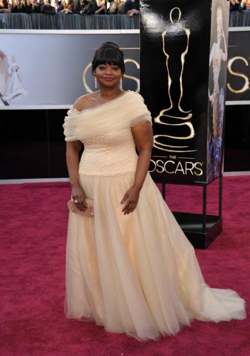 Actress Octavia Spencer arrives at the 85th Academy Awards at the Dolby Theatre on Sunday Feb. 24, 2013, in Los Angeles. (Photo by John Shearer/Invision/AP)