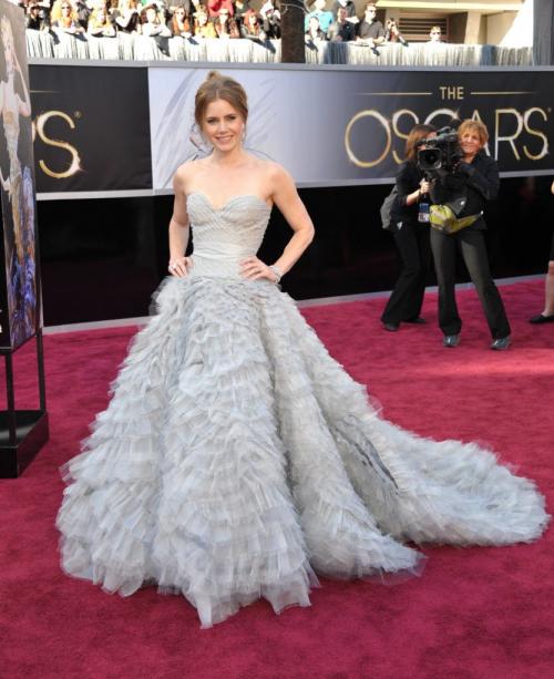 Amy Adams arrives at the 85th Academy Awards at the Dolby Theatre on Sunday Feb. 24, 2013, in Los Angeles. (Photo by John Shearer/Invision/AP)