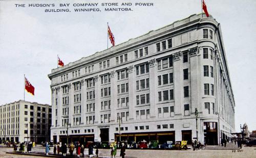 CREDIT: The Archives of Manitoba, WINNIPEG-BUILDINGS-BUSINESS-HUDSON'S BAY CO./PORTAGE 4,5,6, c1927. A post card of the Hudson's Bay Co. store on Portage Ave. in Winnipeg. Bruce Owen story. pictures copied by (WAYNE GLOWACKI/ WINNIPEG FREE PRESS) WINNIPEG FREE PRESS  Feb.26 2013