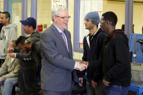 Winnipeg Technical College press conference. Industrial mechanic/millwright lab. Premier Greg Selinger shakes some hands just before the event started. Feb 27, 2013  BORIS MINKEVICH / WINNIPEG FREE PRESS