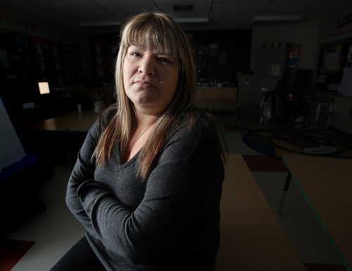 Bernadette Smith poses Wednesday afternoon. The Maples School teacher is the sister of missing Claudette Osborne, she reacts to recent jailhouse stories in Lindor Renold's story. February 27, 2013 - (Phil Hossack / Winnipeg Free Press)