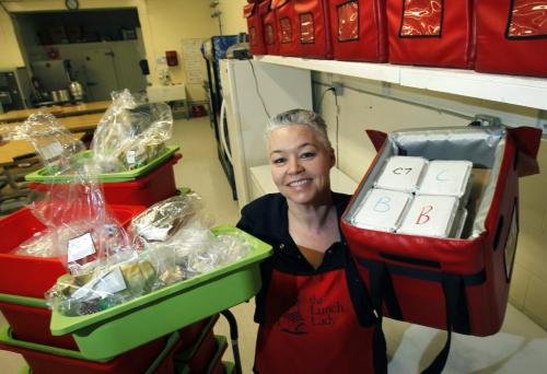 Detour feature on businesses with names that sound like superheroes... Christine Fisher is the Lunch Lady with lunches for school students.  ( Dave Sanderson story (WAYNE GLOWACKI/ WINNIPEG FREE PRESS) WINNIPEG FREE PRESS  March 1 2013