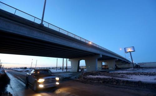 The Slaw Rebchuk Overpass, as seen from Higgins Avenue, Friday, March 1, 2013. (TREVOR HAGAN/WINNIPEG FREE PRESS)